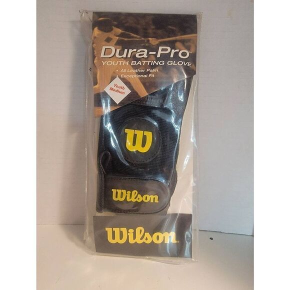 Wilson Dura Pro Youth All Leather Baseball & Football Batting Glove Medium - Picture 1 of 4